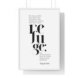 Sheltered Wings - Psalm 91:4 - Christian Wall Art 20" x 30" White