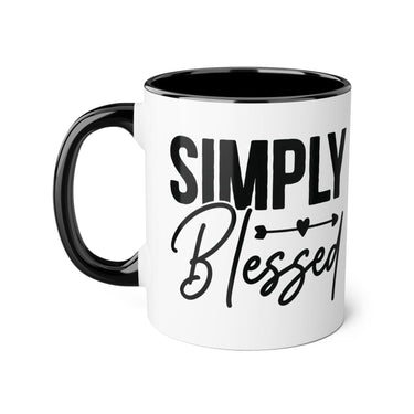 Faith Culture - Simply Blessed - Christian Thanksgiving Accent Mug, 11oz Black 11oz
