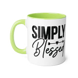 Faith Culture - Simply Blessed - Christian Thanksgiving Accent Mug, 11oz Light Green 11oz