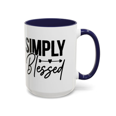 Faith Culture - Simply Blessed Christian Thanksgiving Accent Coffee Mug, 11oz and 15oz 15oz Navy