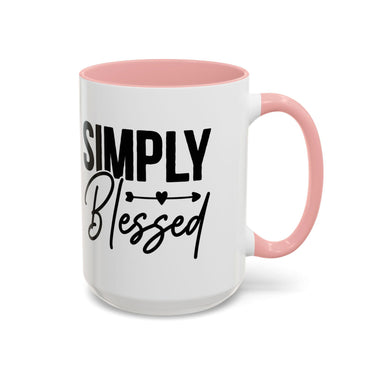 Faith Culture - Simply Blessed Christian Thanksgiving Accent Coffee Mug, 11oz and 15oz 15oz Pink