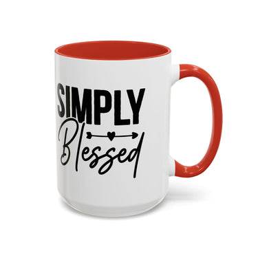 Faith Culture - Simply Blessed Christian Thanksgiving Accent Coffee Mug, 11oz and 15oz 15oz Red
