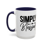 Faith Culture - Simply Blessed Christian Thanksgiving Accent Coffee Mug, 11oz and 15oz