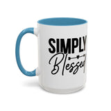 Faith Culture - Simply Blessed Christian Thanksgiving Accent Coffee Mug, 11oz and 15oz