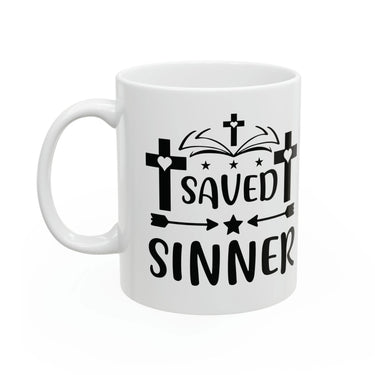 Faith Culture - Sinner Saved By Grace - Christian Ceramic Coffee Mug 11oz