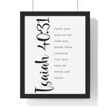 Faith Culture - Soar on Wings - Isaiah 40:31 - Christian Wall Art 11″ x 14″ Black