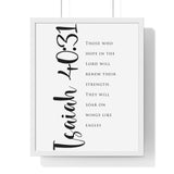 Faith Culture - Soar on Wings - Isaiah 40:31 - Christian Wall Art 16" x 20" White