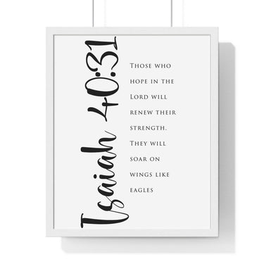 Faith Culture - Soar on Wings - Isaiah 40:31 - Christian Wall Art 16" x 20" White