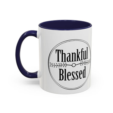 Faith Culture - Thankful & Blessed - Christian Thanksgiving Accent Coffee Mug, 11oz and 15oz