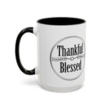 Faith Culture - Thankful & Blessed - Christian Thanksgiving Accent Coffee Mug, 11oz and 15oz