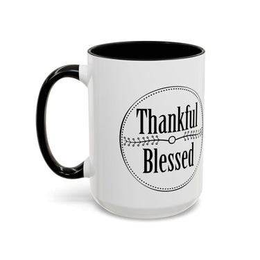 Faith Culture - Thankful & Blessed - Christian Thanksgiving Accent Coffee Mug, 11oz and 15oz