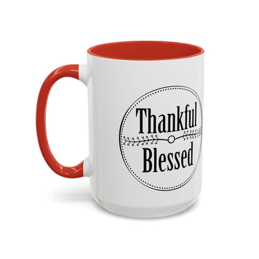 Faith Culture - Thankful & Blessed - Christian Thanksgiving Accent Coffee Mug, 11oz and 15oz