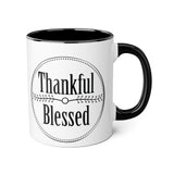 Faith Culture - Thankful & Blessed - Christian Thanksgiving Accent Mug, 11oz
