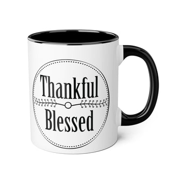Faith Culture - Thankful & Blessed - Christian Thanksgiving Accent Mug, 11oz