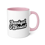 Faith Culture - Thankful & Blessed - Christian Thanksgiving Accent Mug, 11oz