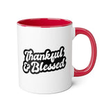 Faith Culture - Thankful & Blessed - Christian Thanksgiving Accent Mug, 11oz