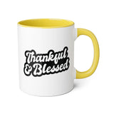 Faith Culture - Thankful & Blessed - Christian Thanksgiving Accent Mug, 11oz