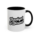 Faith Culture - Thankful & Blessed Christian Thanksgiving Accent Coffee Mug, 11oz and 15oz 11oz Black