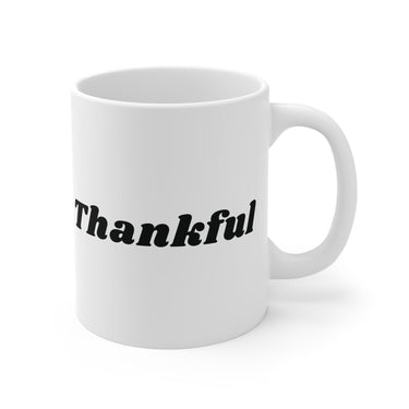 Faith Culture - Thankful Ceramic Coffee Mug Christian Gratitude Gift 11oz White