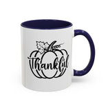 Faith Culture - Thankful Pumpkin Christian Thanksgiving Accent Coffee Mug, 11oz and 15oz 11oz Navy
