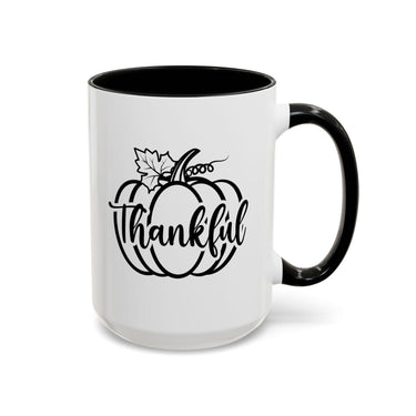 Faith Culture - Thankful Pumpkin Christian Thanksgiving Accent Coffee Mug, 11oz and 15oz 15oz Black