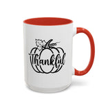 Faith Culture - Thankful Pumpkin Christian Thanksgiving Accent Coffee Mug, 11oz and 15oz 15oz Red