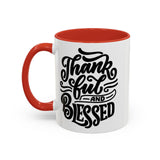 Faith Culture - Thankful and Blessed - Christian Thanksgiving Accent Coffee Mug, 11oz and 15oz