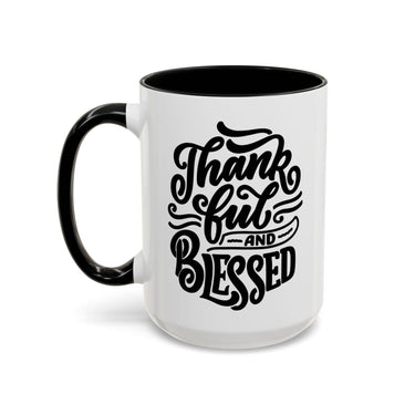 Faith Culture - Thankful and Blessed - Christian Thanksgiving Accent Coffee Mug, 11oz and 15oz