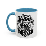 Faith Culture - Thankful and Blessed - Christian Thanksgiving Accent Coffee Mug, 11oz and 15oz
