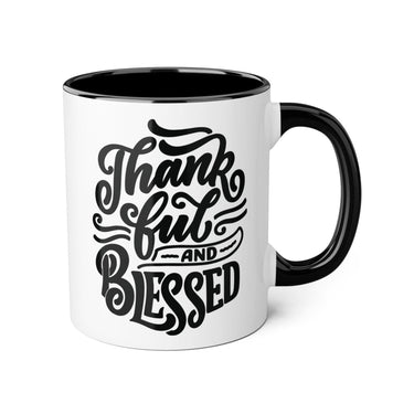 Faith Culture - Thankful and Blessed - Christian Thanksgiving Accent Mug, 11oz