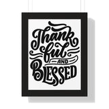 Faith Culture - Thankful and Blessed - Christian Thanksgiving Wall Art 12″ x 16″ Black