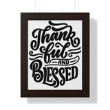 Faith Culture - Thankful and Blessed - Christian Thanksgiving Wall Art 11" x 14" Walnut