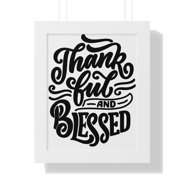 Faith Culture - Thankful and Blessed - Christian Thanksgiving Wall Art 11" x 14" White