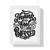 Faith Culture - Thankful and Blessed - Christian Thanksgiving Wall Art 12″ x 16″ White
