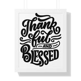 Faith Culture - Thankful and Blessed - Christian Thanksgiving Wall Art 16″ x 20″ White