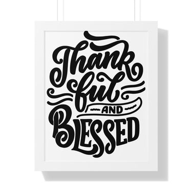 Faith Culture - Thankful and Blessed - Christian Thanksgiving Wall Art 16″ x 20″ White