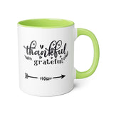 Faith Culture - Thankful and Grateful - Christian Thanksgiving Accent Mug, 11oz