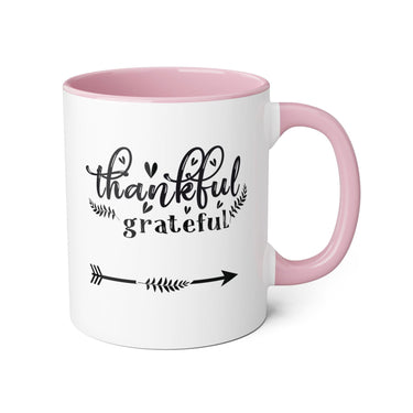Faith Culture - Thankful and Grateful - Christian Thanksgiving Accent Mug, 11oz