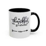 Faith Culture - Thankful and Grateful Christian Thanksgiving Accent Coffee Mug, 11oz and 15oz 11oz Black