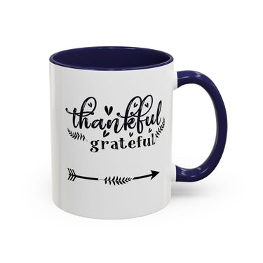 Faith Culture - Thankful and Grateful Christian Thanksgiving Accent Coffee Mug, 11oz and 15oz 11oz Navy