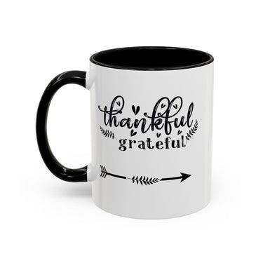 Faith Culture - Thankful and Grateful Christian Thanksgiving Accent Coffee Mug, 11oz and 15oz