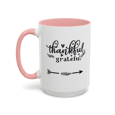 Faith Culture - Thankful and Grateful Christian Thanksgiving Accent Coffee Mug, 11oz and 15oz