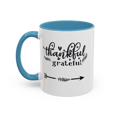 Faith Culture - Thankful and Grateful Christian Thanksgiving Accent Coffee Mug, 11oz and 15oz