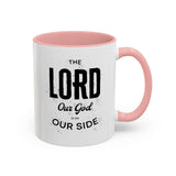 Faith Culture - The Lord is on Our Side Christian Thanksgiving Accent Coffee Mug, 11oz and 15oz 11oz Pink