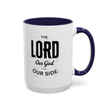 Faith Culture - The Lord is on Our Side Christian Thanksgiving Accent Coffee Mug, 11oz and 15oz 15oz Navy