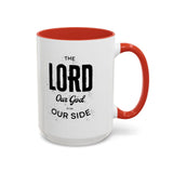 Faith Culture - The Lord is on Our Side Christian Thanksgiving Accent Coffee Mug, 11oz and 15oz 15oz Red