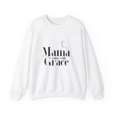 Faith Culture - This Mama Raises with Grace - Christian Unisex Heavy Blendâ„¢ Crewneck Sweatshirt White