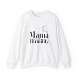 Faith Culture - This Mama Serves with Humility Unisex Heavy Blendâ„¢ Crewneck Sweatshirt White