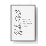 Faith Culture - Trust in Him - Psalm 56:3 -Christian Wall Art 24″ x 36″ Black