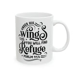 Faith Culture - Under His Wings - Christian Ceramic Coffee Mug 11oz